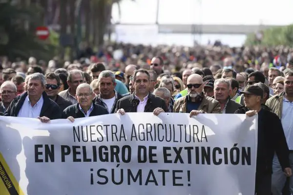 El concejal de Agricultura ha participado este martes en la manifestación del sector hortofrutícola almeriense ante “la crisis de precios” y “la competencia desleal” que padecen desde hace años.