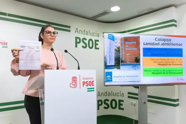 La parlamentaria del PSOE denuncia que la lista de espera quirúrgica en Torrecárdenas se ha incrementado en más de 1.600 pacientes desde 2018.