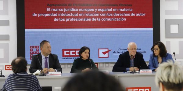En una rueda de prensa celebrada este martes, se ha presentado el informe 'El marco jurídico europeo y español en materia de propiedad intelectual en relación con los derechos de autor de los profesionales de la comunicación'.