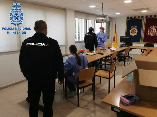 Cribado masivo en la Comisaría Provincial de Almería.